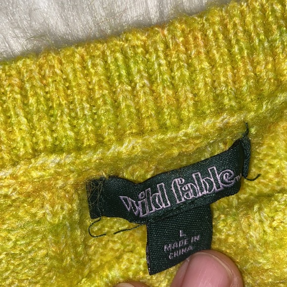 Wild Fable Knitted Sweater Crop Top Yellow Size Large - Picture 10 of 12